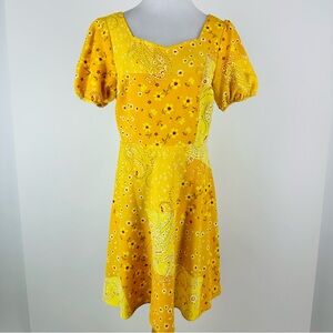 Nanette Lepore Nolita Yellow Floral Dress Size 8